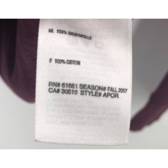 The North Face Womens S/P Purple Wine Long Sleeve V-Neck Cotton Shirt Scroll - Picture 4 of 6